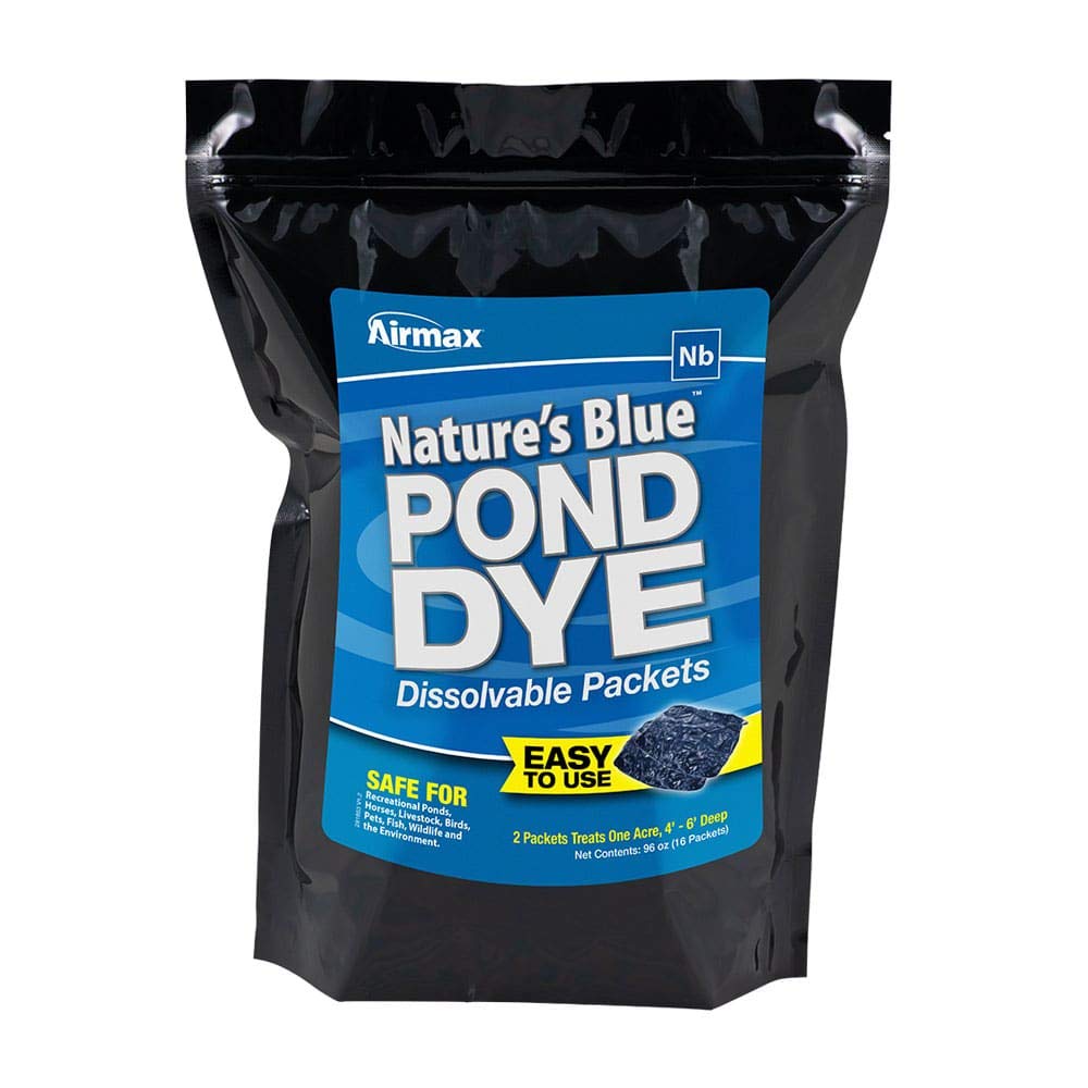Airmax Pond Dye Plus, Nature's Blue Colorant & Natural Beneficial Bacteria, Large Pond & Lake Water Clarifier & Color Treatment, Shade Plants & Algae from Sunlight, Fish & Livestock Safe, 1 Gallon