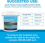 LMJP Pond Clarifier Treatment – 12 Packets Natural Pond Water Clear for Outdoor Lakes – Beneficial Enzymes to Improve Water Clarity & Eliminate Odor – Treats Up to 144000 Sq Ft