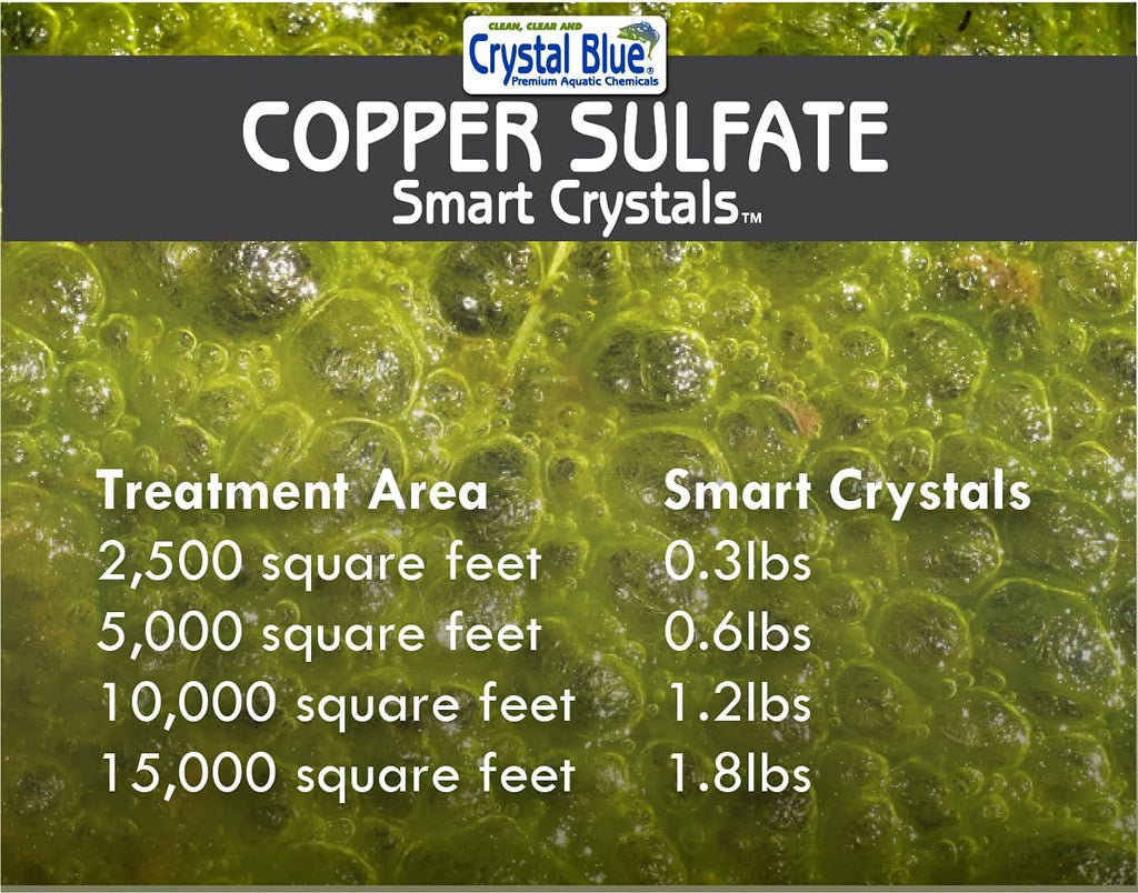 Crystal Blue Copper Sulfate Algaecide - Granular Aquatic Grade Copper Sulfate for Pond Algae Control - 5 Pounds