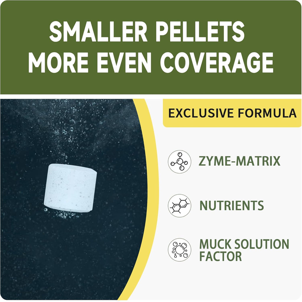 Natural Muck and Sludge Solution Tablets - Safe for Aquatic Life, Wildlife & Recreation