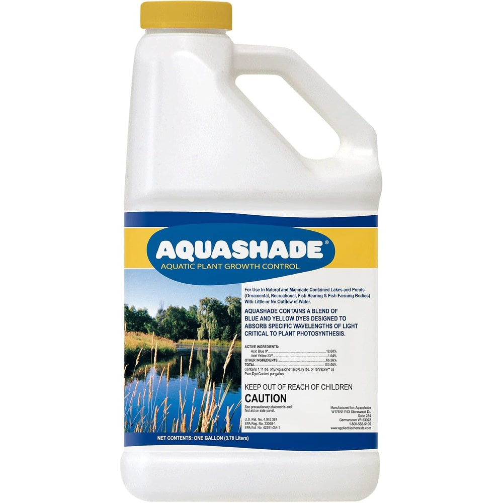 Aquashade Blue Pond Dye - 1 Gallon EPA-Approved Sunlight Blocker for Algae - Weed Suppression - Safe for Fish, Livestock and Swimming - Eco-Friendly Liquid Treatment for Water