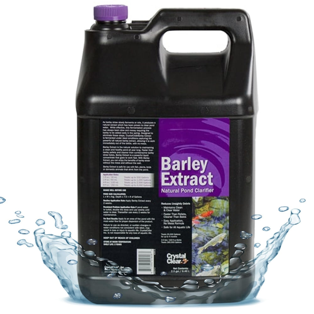 CrystalClear Barley Extract Pond Treatment – Natural Water Clarifier for Fountains, Water Gardens & Koi Ponds, Clears Cloudiness, Fish & Plant Safe, 16 Ounces