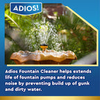 Adios! Fountain Cleaner and Clarifier for Outdoor and Indoor Fountains – Safe for Plastic, Metal, Glass and Stone (16oz)