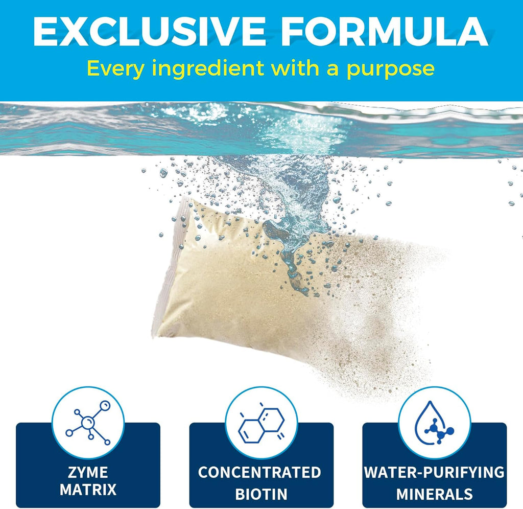 LMJP Pond Clarifier Treatment – 12 Packets Natural Pond Water Clear for Outdoor Lakes – Beneficial Enzymes to Improve Water Clarity & Eliminate Odor – Treats Up to 144000 Sq Ft