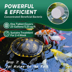 Muck Clear – Natural Pond Sludge Treatment, 500 Tablets for Ponds, Fountains & Bird Baths, Beneficial Bacteria & Enzymes, Chemical-Free & Safe for Fish, Pets & Wildlife