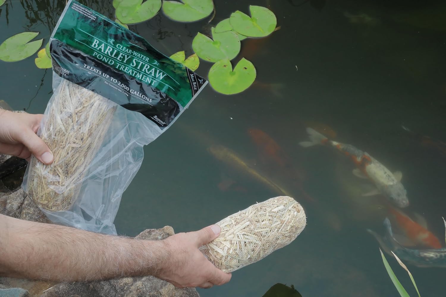 Summit Clear-Water Barley Straw Pond Treatment, 2-Pack, Treats upto 2000 Gallons, 1000 Gallons per Bale