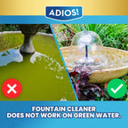 Adios! Fountain Cleaner and Clarifier for Outdoor and Indoor Fountains – Safe for Plastic, Metal, Glass and Stone (16oz)
