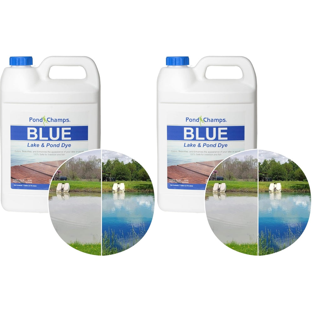 Blue Lake and Pond Dye - One Gallon of Professional Lake & Pond Dye - Treats Up to 1 Acre - Royal Blue Color - Safe for Fish, Wildlife, Pets & Children