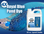 Pond Worx Blue Lake and Pond Dye - 4X Concentrated Liquid Pond Colorant - Treats up to 1 Acre - 1 Quart