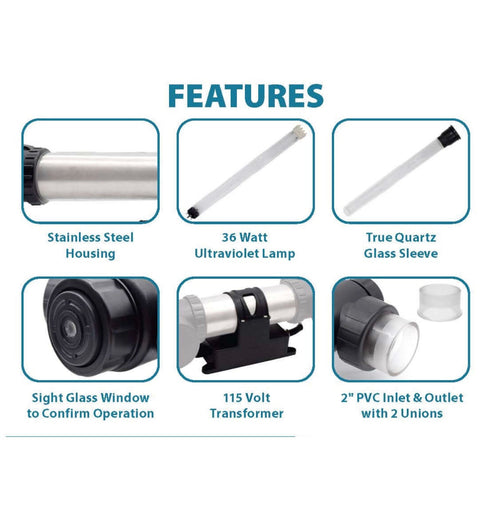 EasyPro Stainless Steel UV Clarifier – 110 Watts