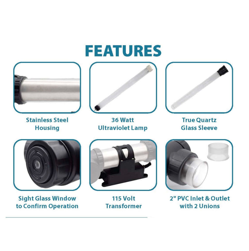 EasyPro Stainless Steel UV Clarifier – 150 Watts