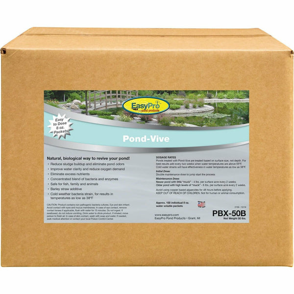 EasyPro: Pond-Vive Bacteria – 50lb box – 100ct. 8oz Water Soluble Packs